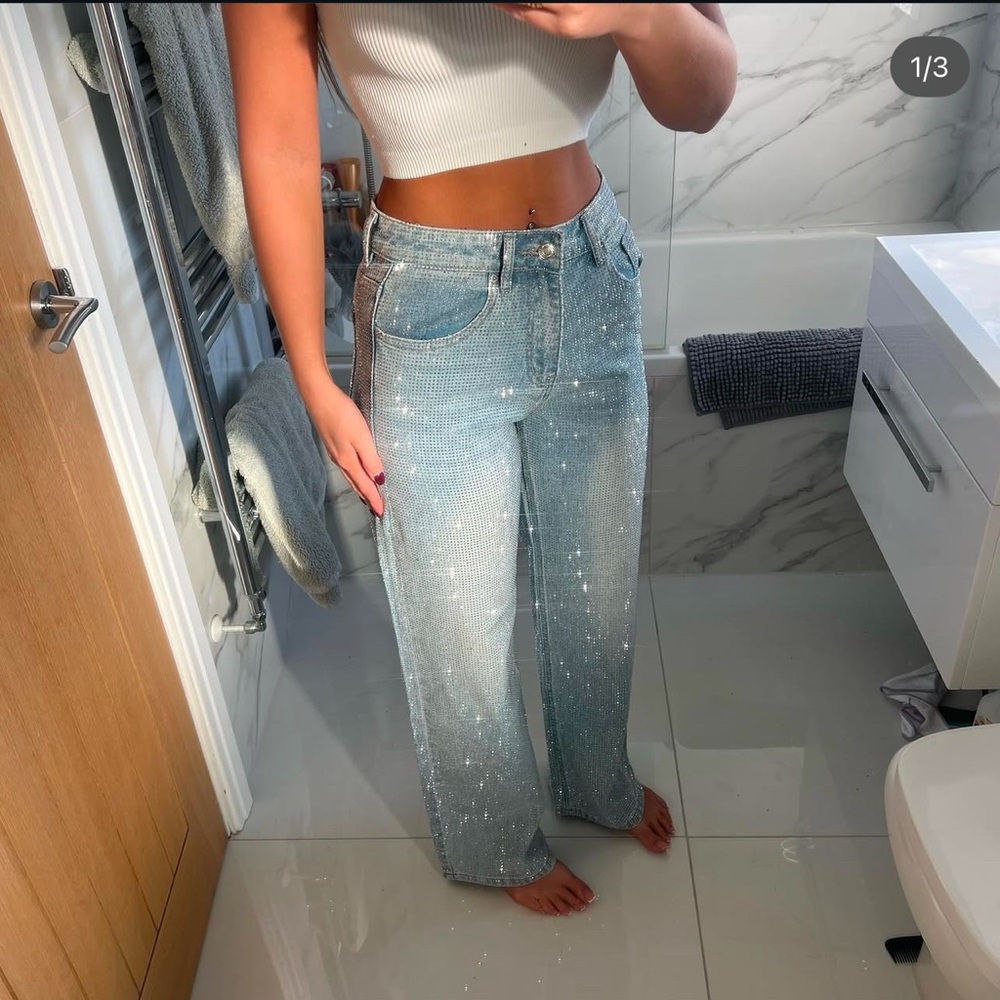 Diamond 💎 straight leg jeans size L